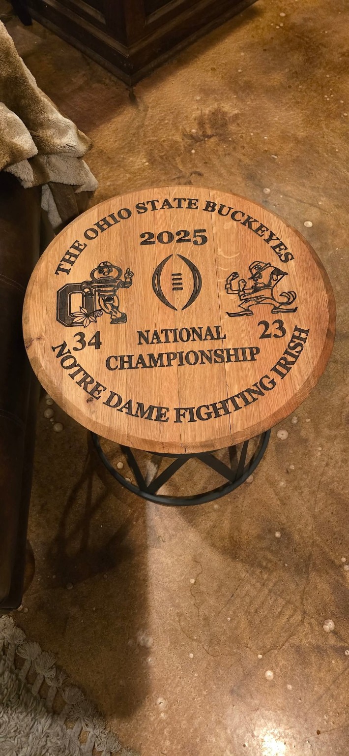 Custom engraved barrel head