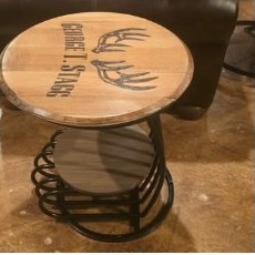 Bourbon barrel accent table