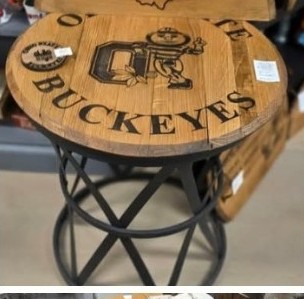 Ohio Buckeyes barrel table